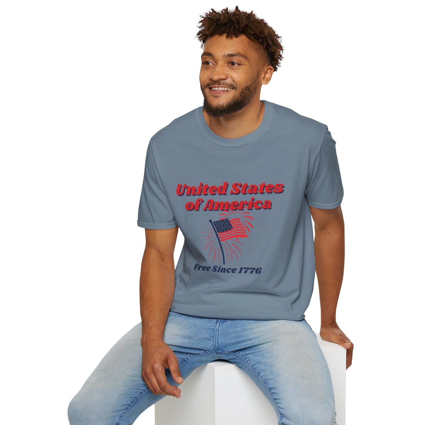 America: Free Since 1776, Fourth of July Freedom T-Shirt, Unisex USA Tee, American Flag Shirt, Independence Day Outfit, Patriotic Gift, Summer Casual Wear