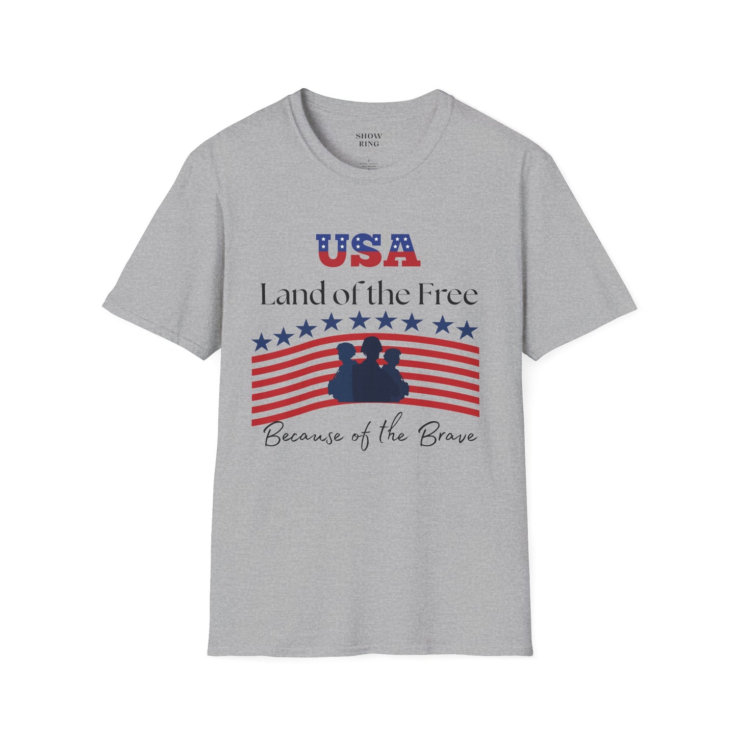 USA Land of the Free Because of the Brave T-Shirt, 4th of July Tee, Patriotic Unisex Shirt, Military Tribute Apparel, Independence Day Fashion