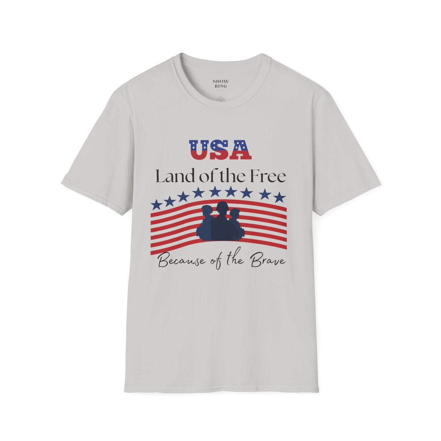 USA Land of the Free Because of the Brave T-Shirt, 4th of July Tee, Patriotic Unisex Shirt, Military Tribute Apparel, Independence Day Fashion