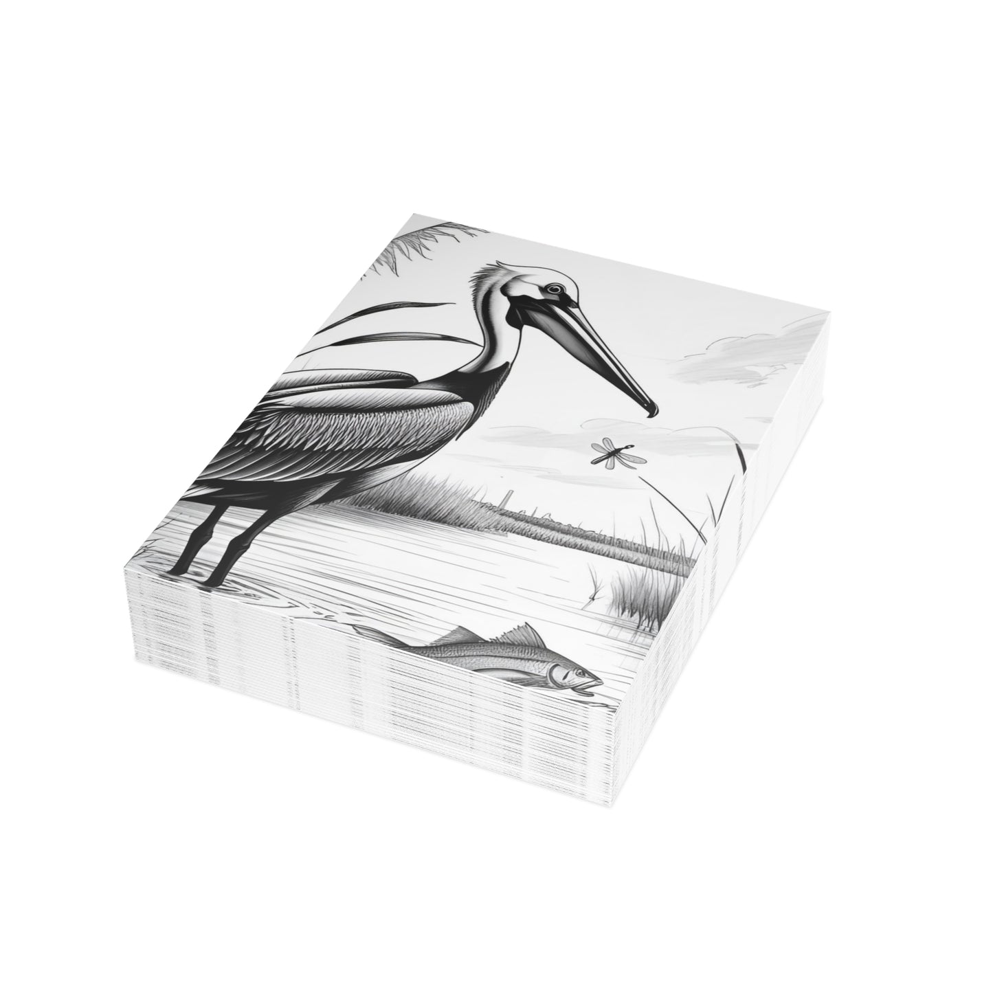 Pelican and Heroes of The Texas Coastal Scene: Elegant Postcard Bundles with Envelopes - Perfect for Personalized Greetings, Thank You Notes, and Art Lovers