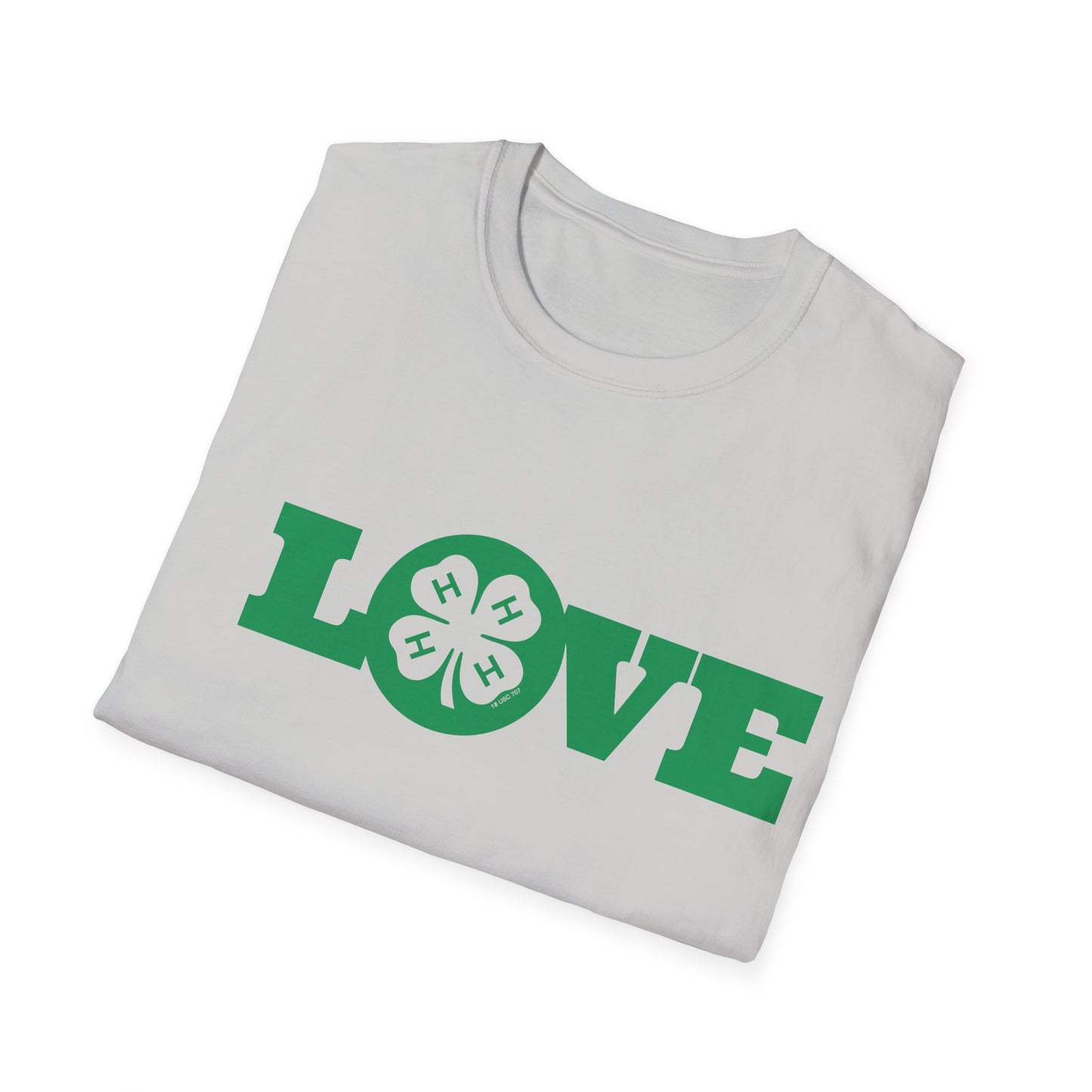 4-H Love Tee Shirt - Unisex Softstyle T-Shirt for Men, Women and Kids