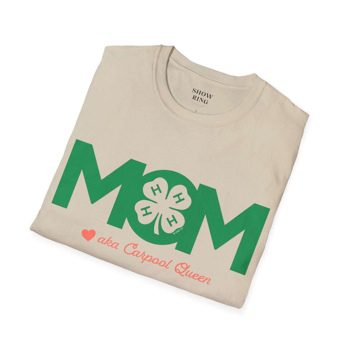4-H Mom's Shirt with Circle 4-H Logo - Unisex Softstyle T-Shirt for Women