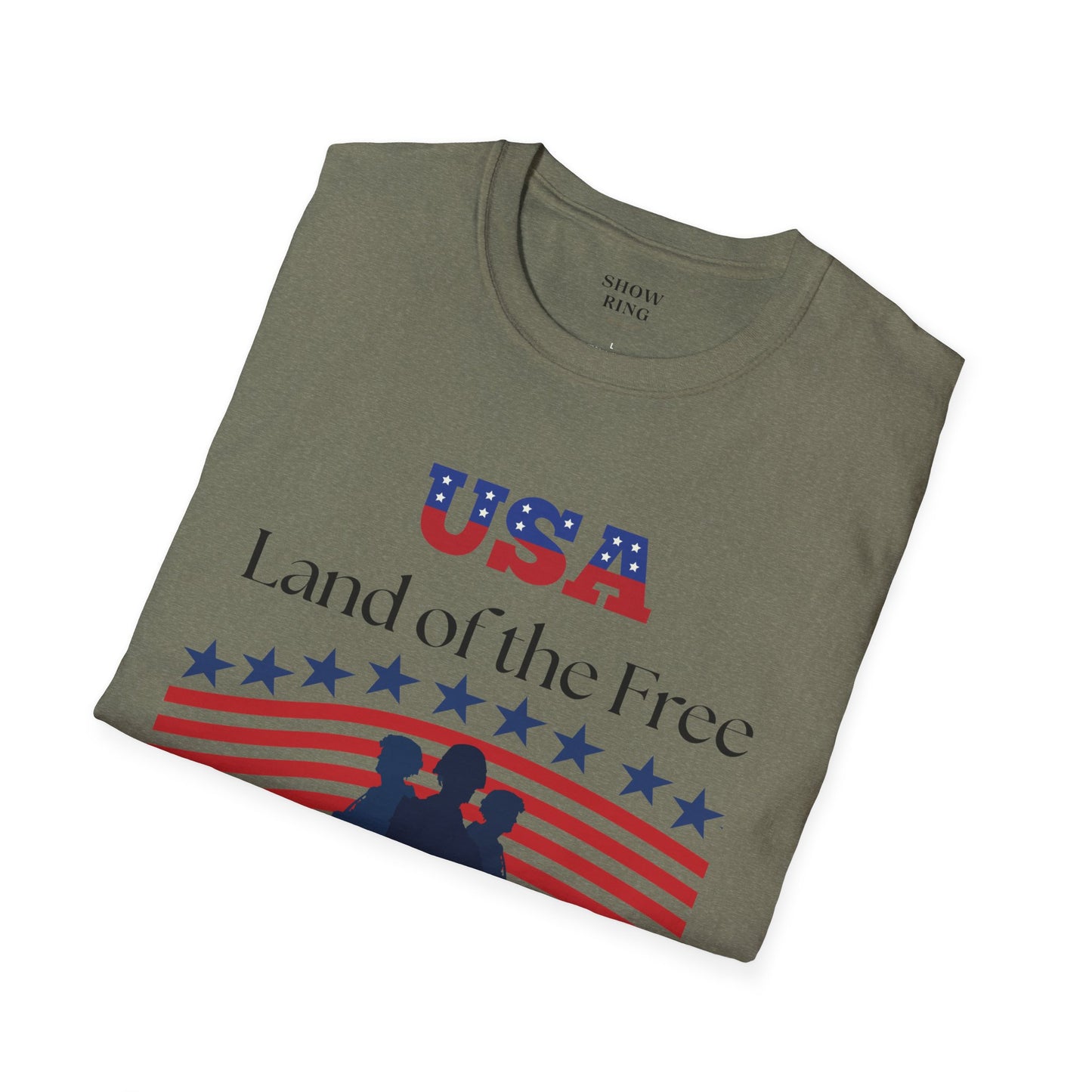 USA Land of the Free Because of the Brave T-Shirt, 4th of July Tee, Patriotic Unisex Shirt, Military Tribute Apparel, Independence Day Fashion