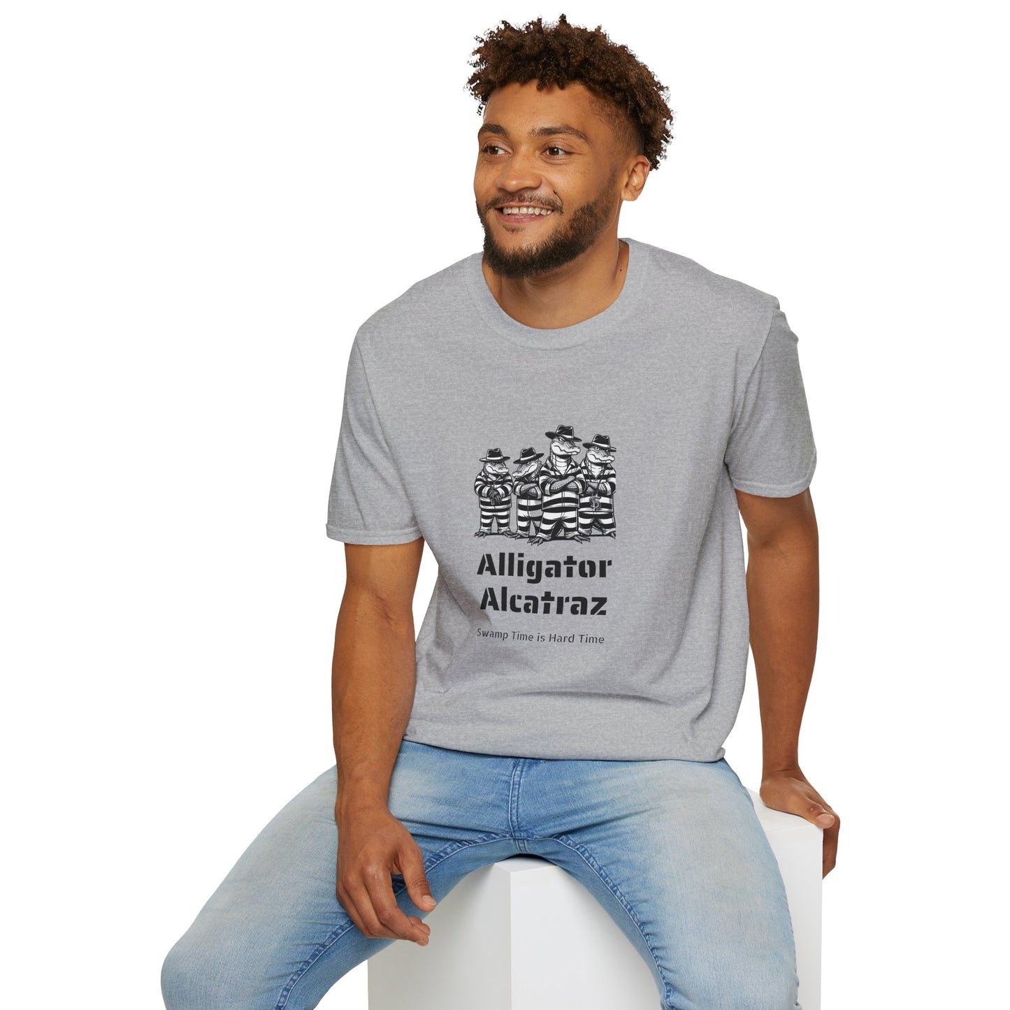 Alligator Alcatraz Swamp Time is Hard Time, Softstyle Shirt For Men, Women, Unisex, Short Sleeve, Motorcycle Riders