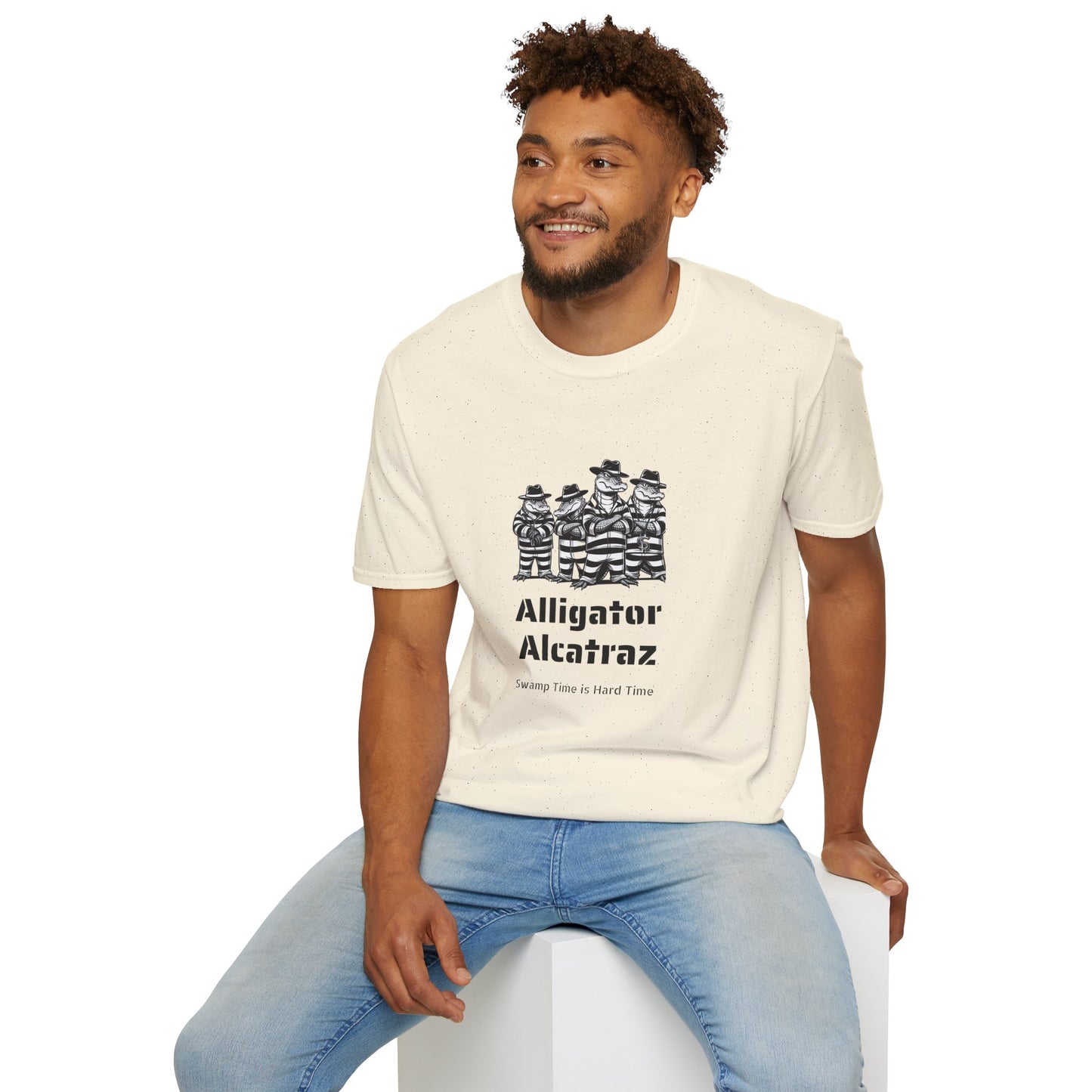 Alligator Alcatraz Swamp Time is Hard Time, Softstyle Shirt For Men, Women, Unisex, Short Sleeve, Motorcycle Riders