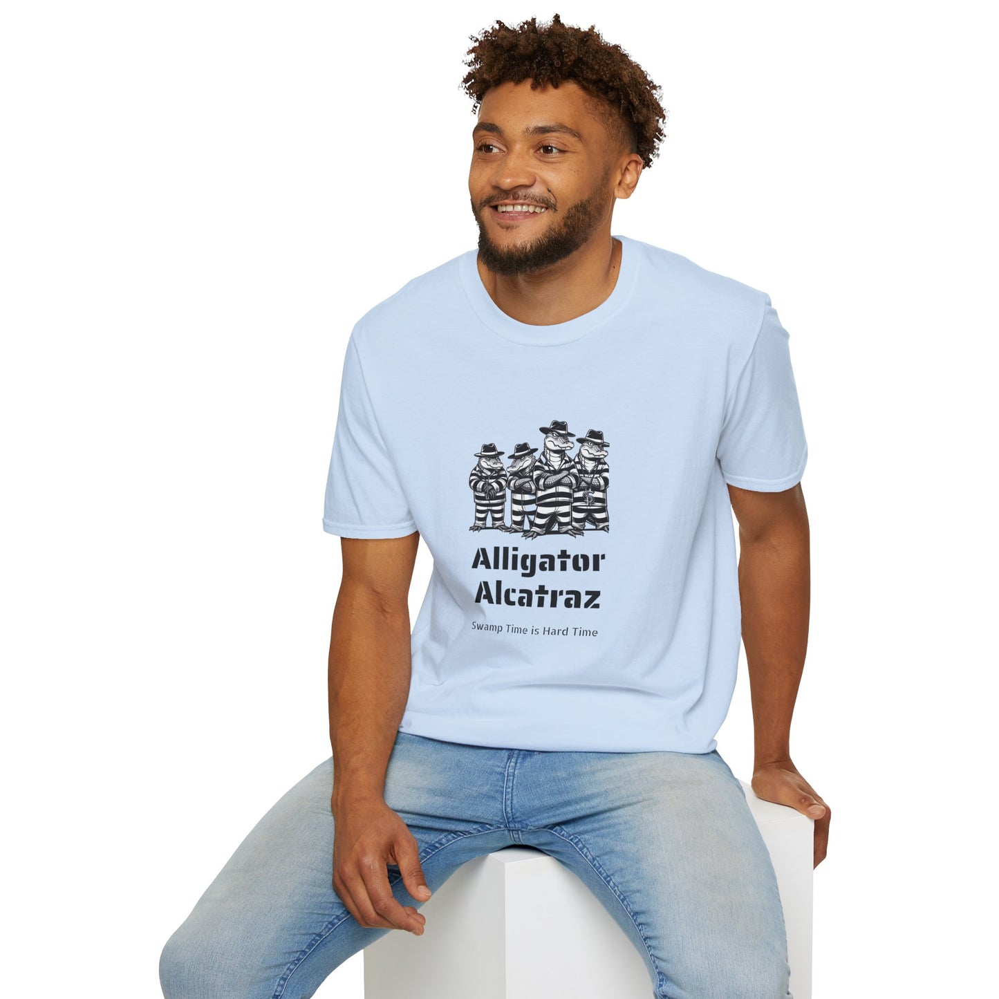 Alligator Alcatraz Swamp Time is Hard Time, Softstyle Shirt For Men, Women, Unisex, Short Sleeve, Motorcycle Riders