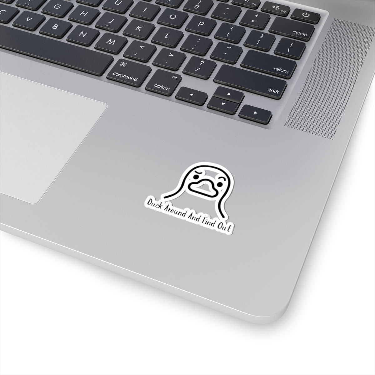 Whimsical Duck Kiss-Cut Stickers With Duck Around And Find Out Text - Fun Laptop Decals, Quirky Decor, Gift for Duck Lovers, Playful Wall Art, Duck-Themed Accessories