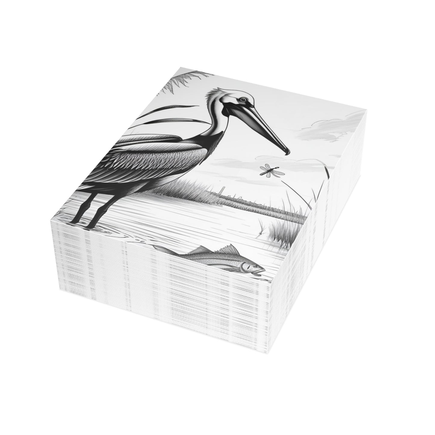 Pelican and Heroes of The Texas Coastal Scene: Elegant Postcard Bundles with Envelopes - Perfect for Personalized Greetings, Thank You Notes, and Art Lovers