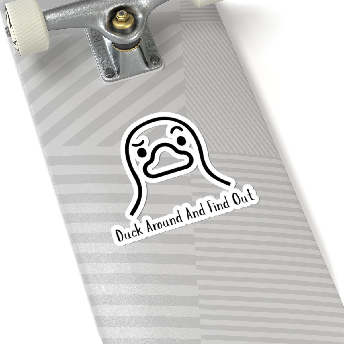 Whimsical Duck Kiss-Cut Stickers With Duck Around And Find Out Text - Fun Laptop Decals, Quirky Decor, Gift for Duck Lovers, Playful Wall Art, Duck-Themed Accessories