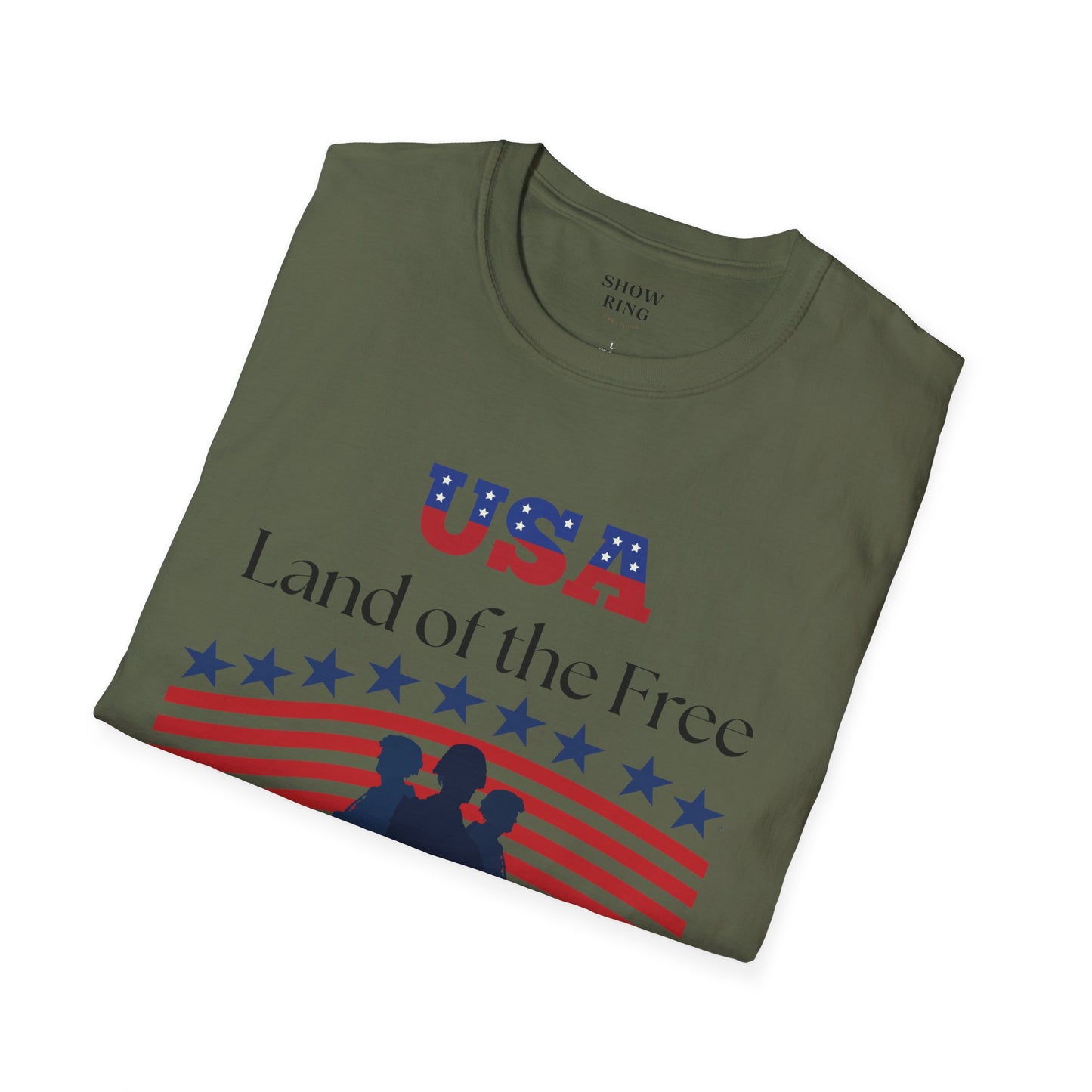 USA Land of the Free Because of the Brave T-Shirt, 4th of July Tee, Patriotic Unisex Shirt, Military Tribute Apparel, Independence Day Fashion