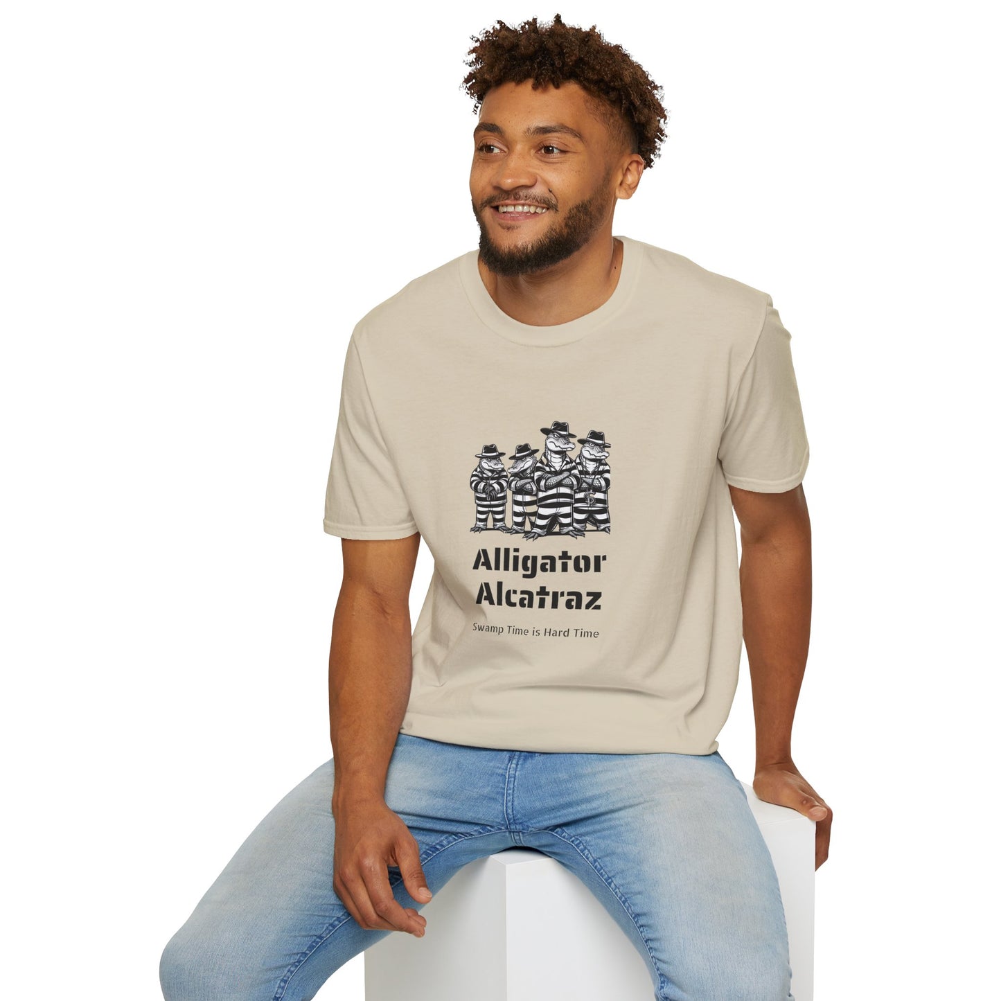 Alligator Alcatraz Swamp Time is Hard Time, Softstyle Shirt For Men, Women, Unisex, Short Sleeve, Motorcycle Riders