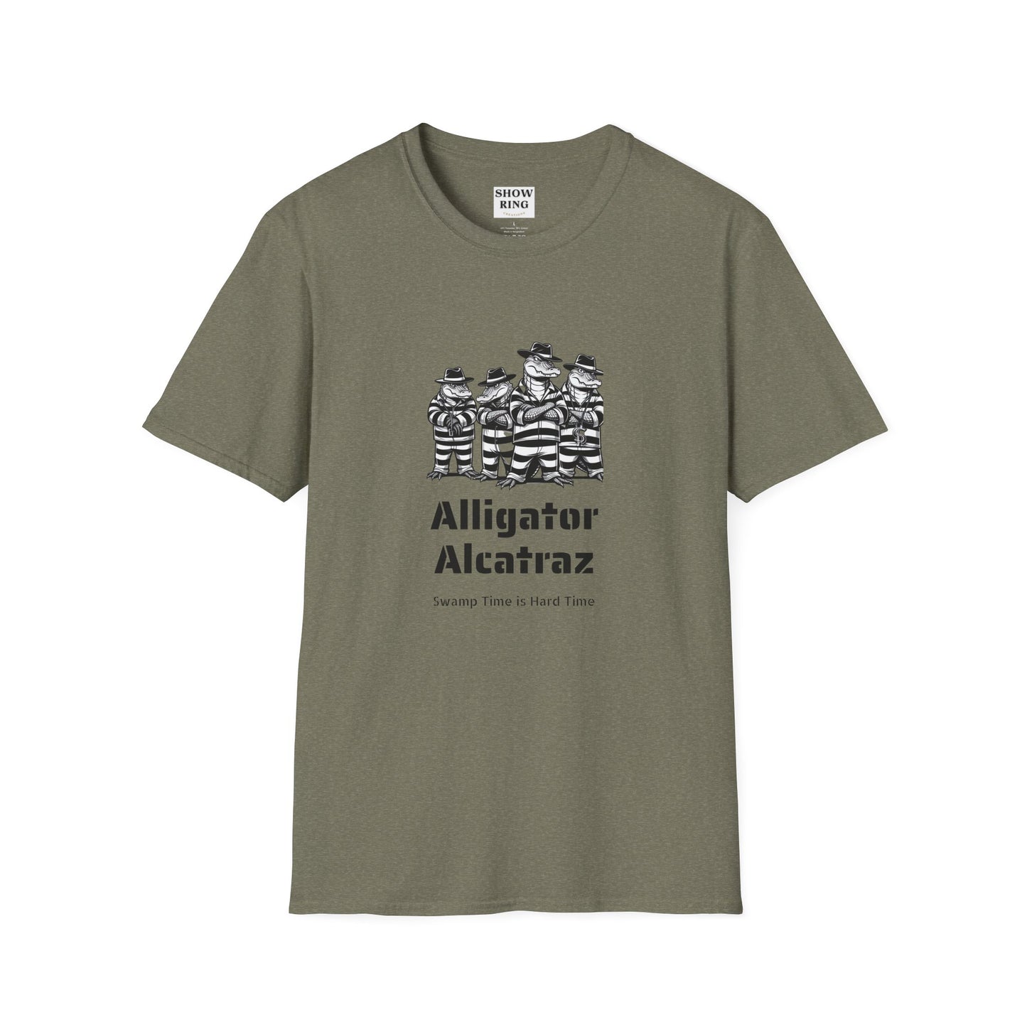 Alligator Alcatraz Swamp Time is Hard Time, Softstyle Shirt For Men, Women, Unisex, Short Sleeve, Motorcycle Riders