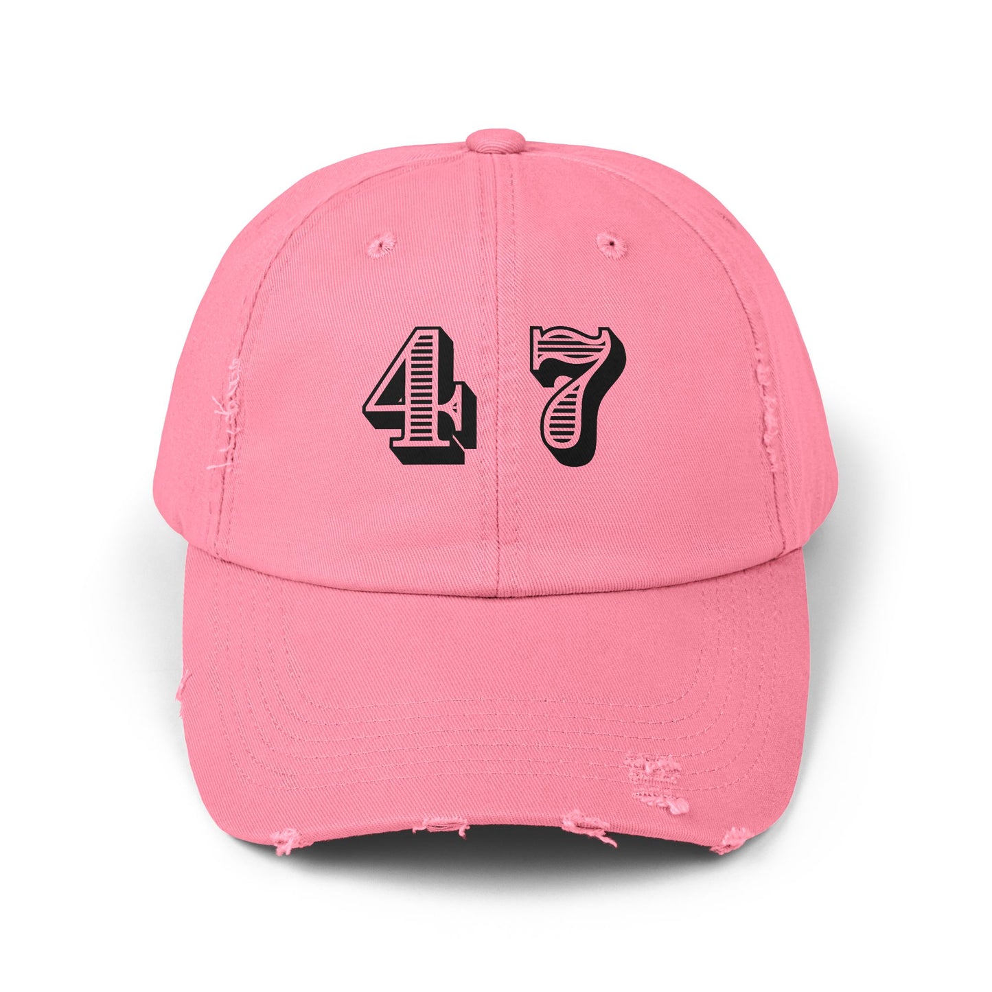 47, Fourty-Seven, Four Seven, Casual Distressed Cap - Trendy Unisex Hat for Everyday Style, Perfect Gift, Holidays, Patriotic Events