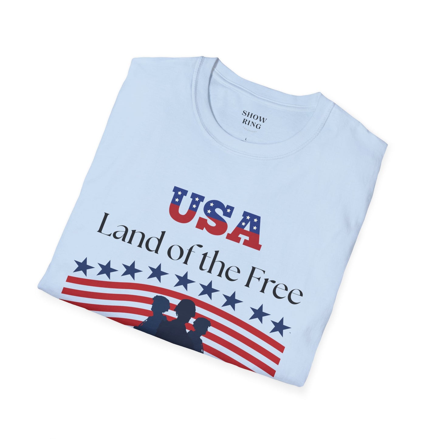 USA Land of the Free Because of the Brave T-Shirt, 4th of July Tee, Patriotic Unisex Shirt, Military Tribute Apparel, Independence Day Fashion