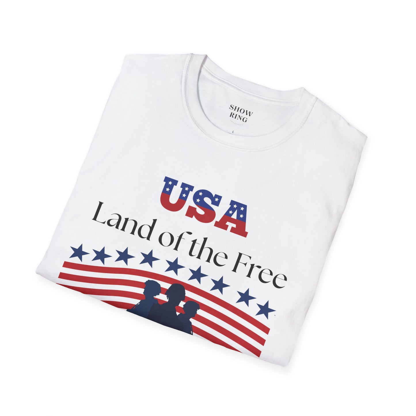 USA Land of the Free Because of the Brave T-Shirt, 4th of July Tee, Patriotic Unisex Shirt, Military Tribute Apparel, Independence Day Fashion