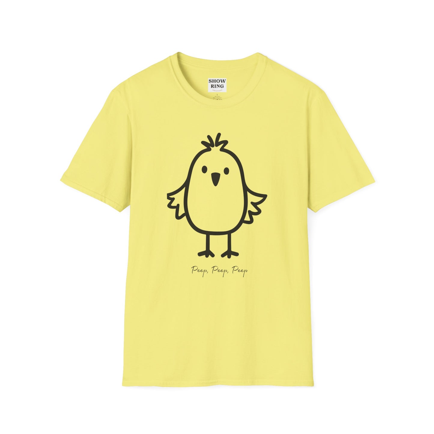 Cute Baby Chicken Bird Graphic Unisex Softstyle T-Shirt, Casual Tee, Gift for Nature Lovers, Birthday Present, Fun Fashion Statement at Livestock Shows