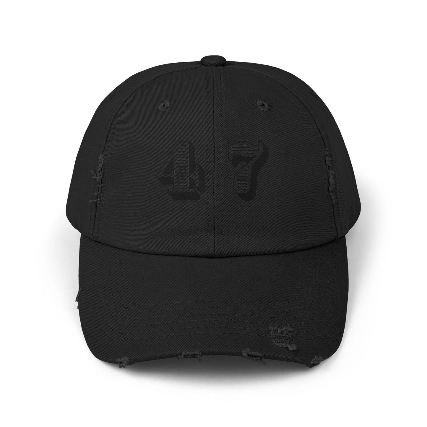47, Fourty-Seven, Four Seven, Casual Distressed Cap - Trendy Unisex Hat for Everyday Style, Perfect Gift, Holidays, Patriotic Events