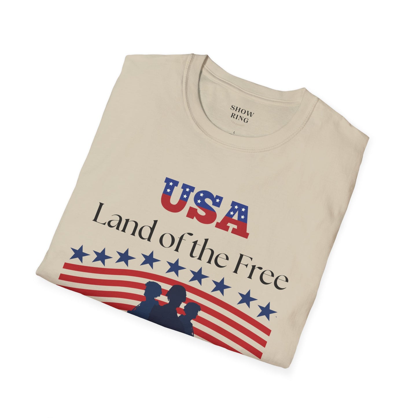 USA Land of the Free Because of the Brave T-Shirt, 4th of July Tee, Patriotic Unisex Shirt, Military Tribute Apparel, Independence Day Fashion