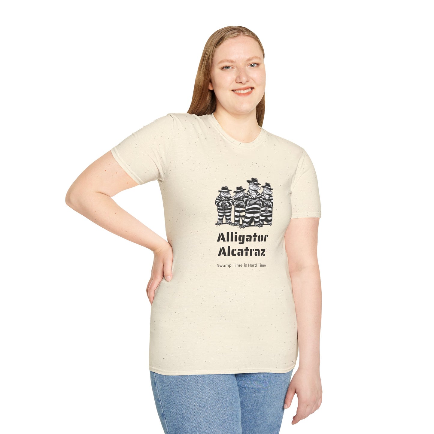 Alligator Alcatraz Swamp Time is Hard Time, Softstyle Shirt For Men, Women, Unisex, Short Sleeve, Motorcycle Riders
