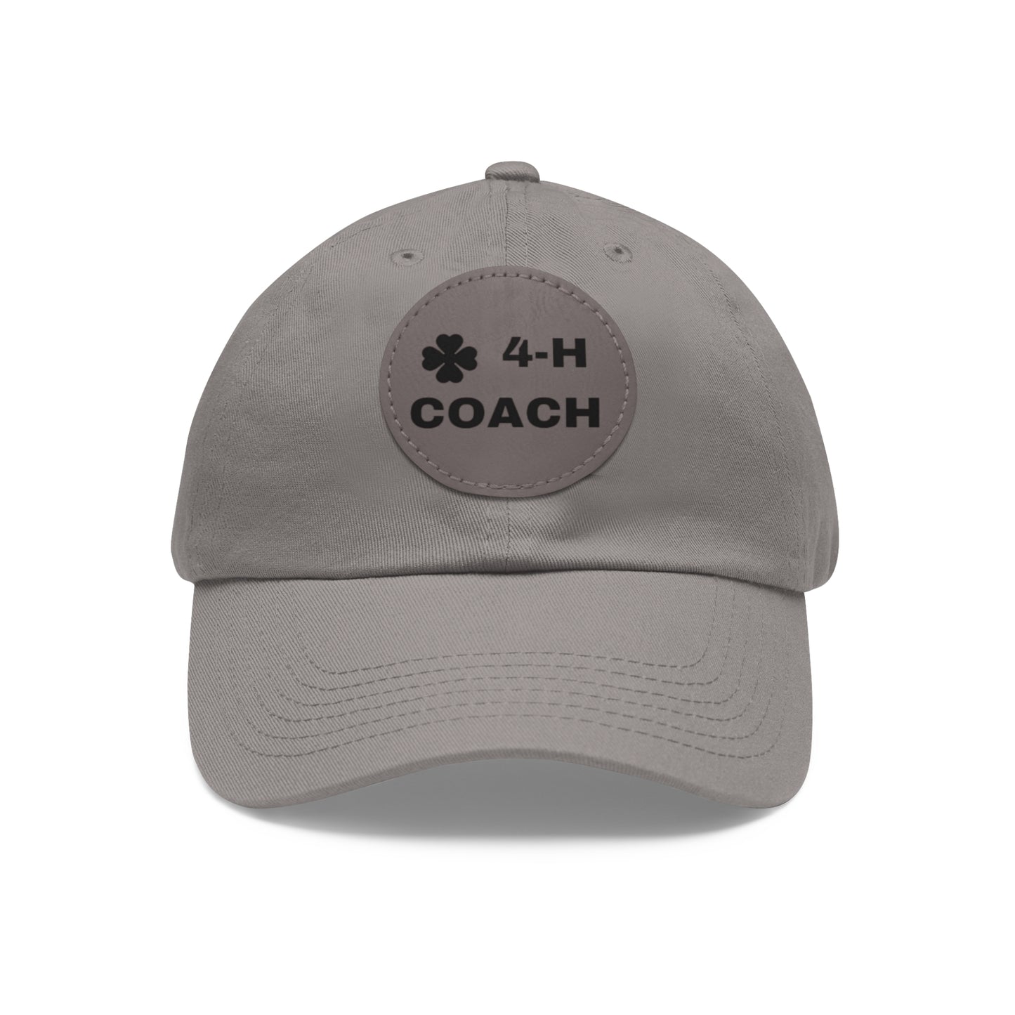 Baseball Style Twill Hat with Leather Patch (Round): 4-H Coach Leather Patch Hat, One Size
