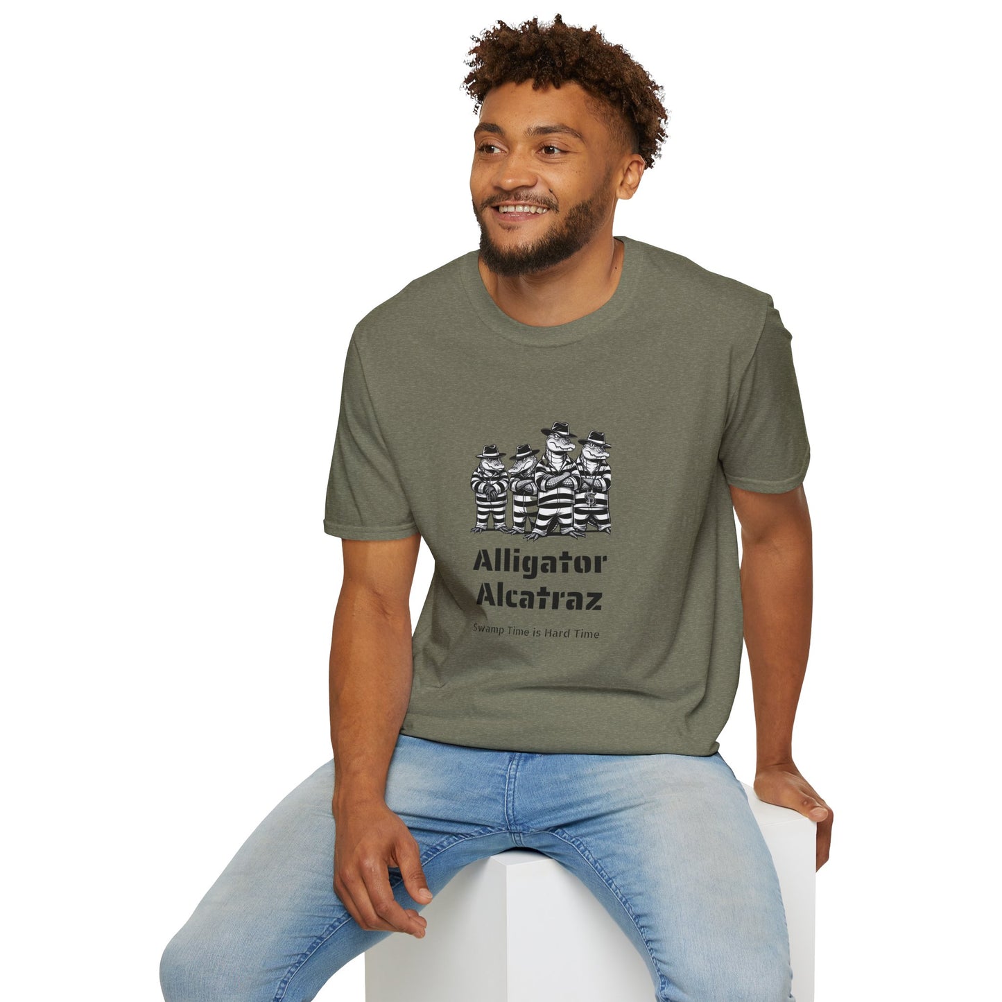 Alligator Alcatraz Swamp Time is Hard Time, Softstyle Shirt For Men, Women, Unisex, Short Sleeve, Motorcycle Riders