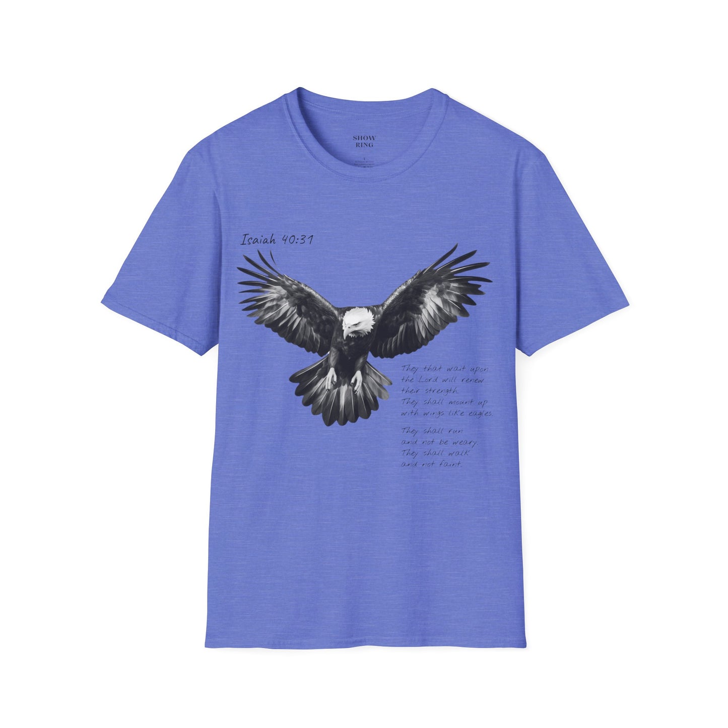 Christian Motorcycle Shirt with Isaiah 40:31 Eagles Verse: Unisex Soft style T-Shirt for Men and Women