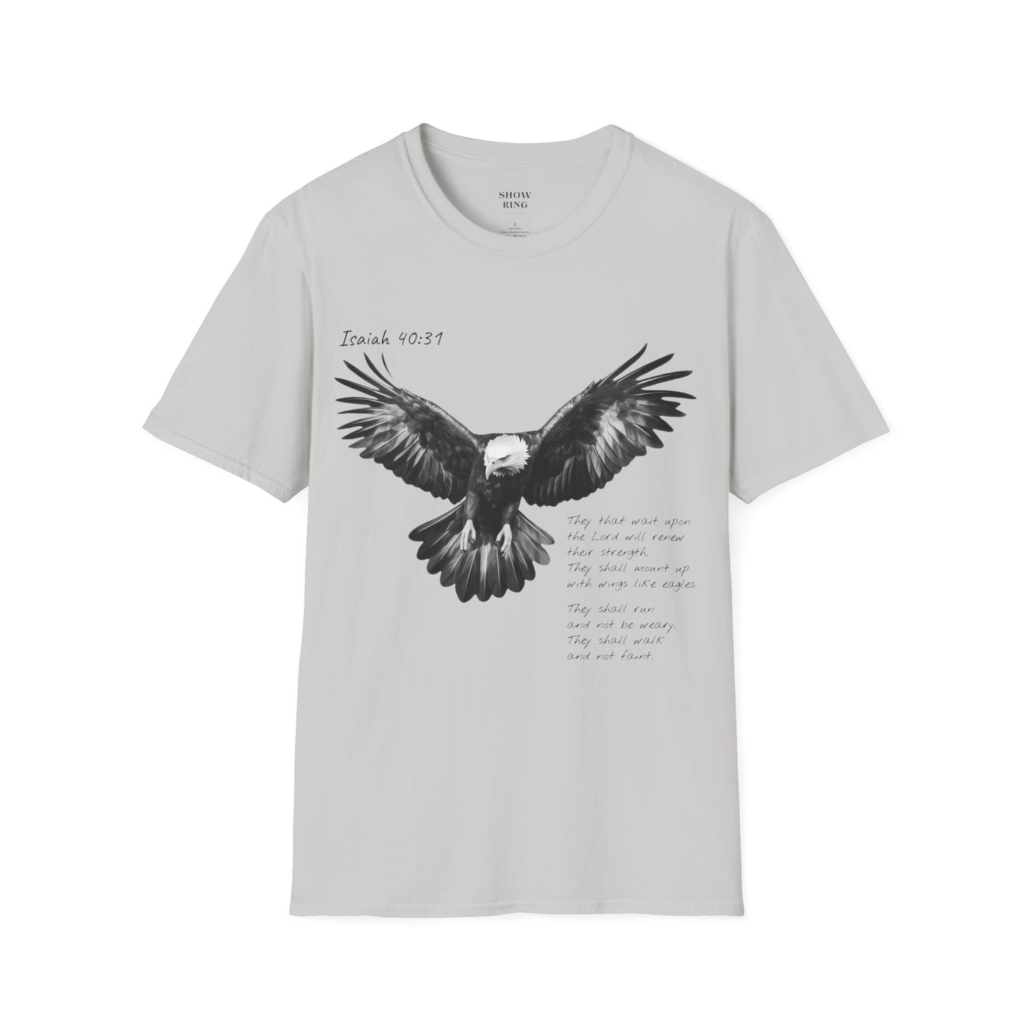 Christian Motorcycle Shirt with Isaiah 40:31 Eagles Verse: Unisex Soft style T-Shirt for Men and Women