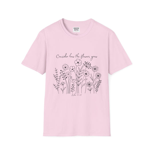 Floral Inspirational T-Shirt, Unisex Shirt, Casual Wear, Gift for Nature Lovers, Spring Fashion, Everyday Comfort Bible Verse Scripture Tee