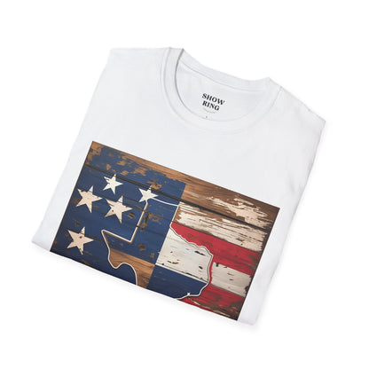 Texas Vintage Flag Unisex T-Shirt - Softstyle Tee, Americana Apparel, Casual Outfit, Gift for Texans, 4th of July Celebration