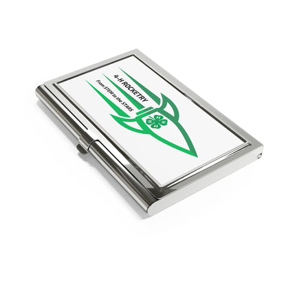 4-H STEM & Rocketry Themed Business Card Holder for Professionals, Customizable Metal Case, Perfect Gift for 4-H STEM Teams