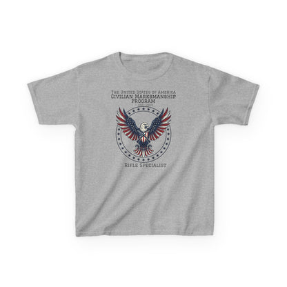Kids American Eagle Marksmanship T‑Shirt — Civilian Marksmanship Program Rifle Specialist Tee