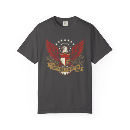 Eagle Crest '250 Years of Freedom'  | Patriotic Eagle USA 1776–2026 Dark Vintage T-Shirt