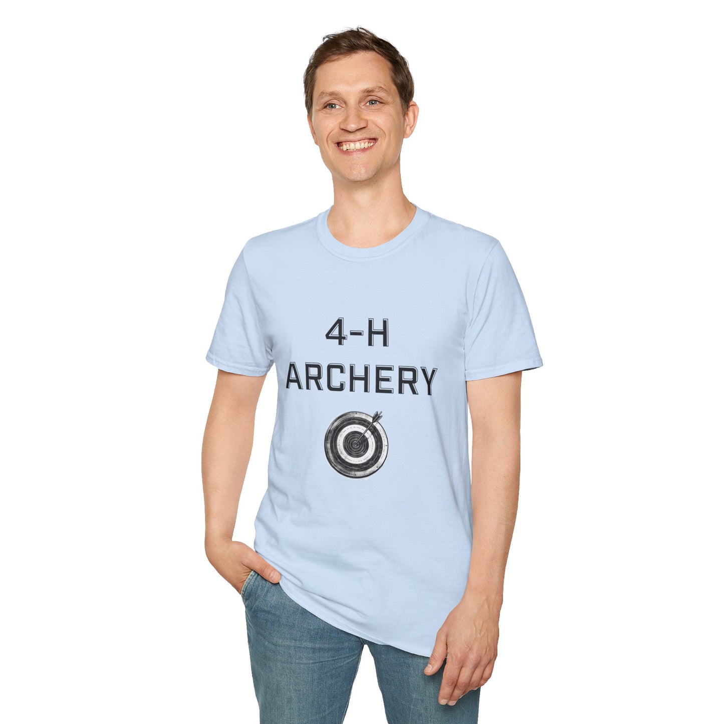 4-H Archery T-Shirt, Unisex Softstyle T-Shirt, For Men, Women, Kids, Archers, Coaches, and 4-H Volunteers