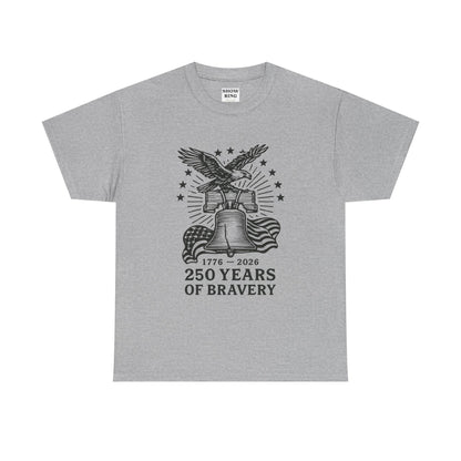 Liberty Bell With Eagle 250 Years of Bravery Tee — 1776–2026 Patriotic Eagle & Flag Shirt