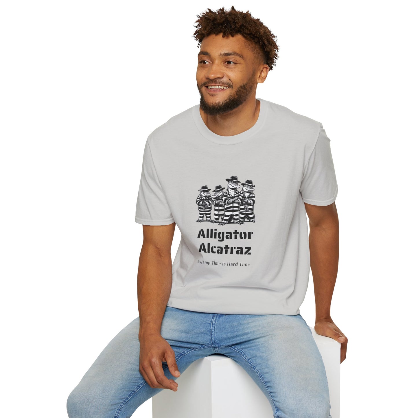 Alligator Alcatraz Swamp Time is Hard Time, Softstyle Shirt For Men, Women, Unisex, Short Sleeve, Motorcycle Riders