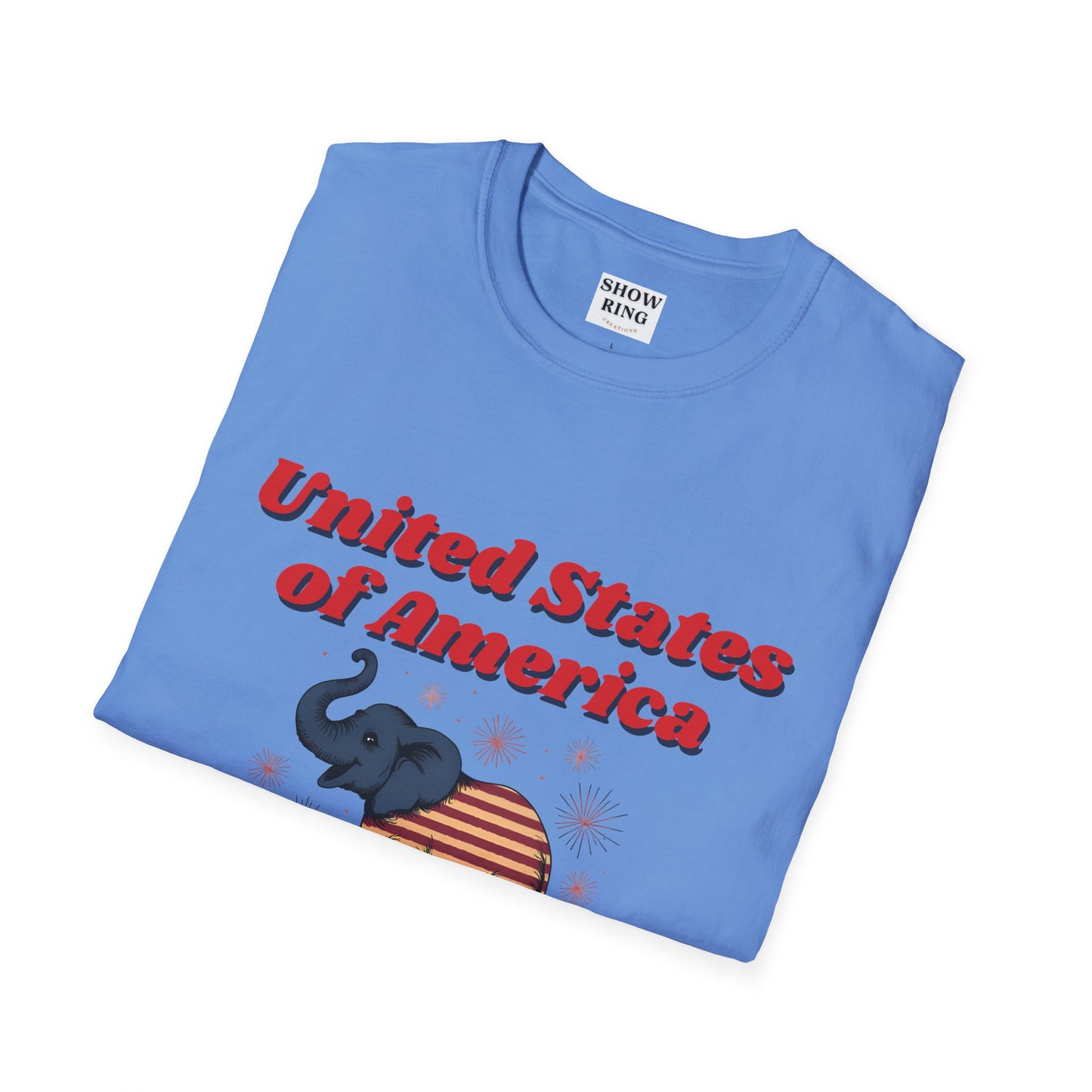 Patriotic Elephant T-Shirt, Free Since 1776, USA Pride Tee, Casual Independence Day Shirt, Vintage Style US Pride Apparel, Gift for Elephant Lovers