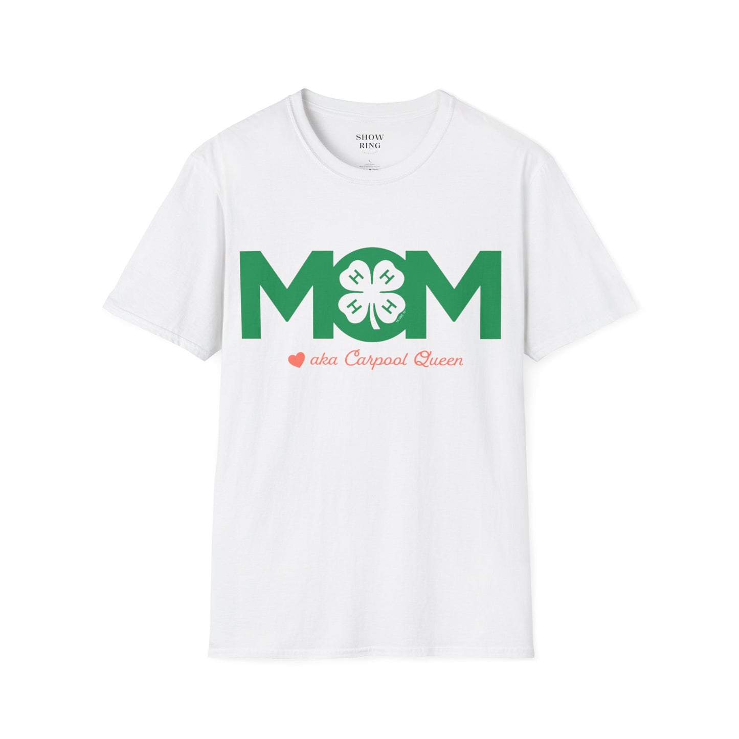 4-H Mom's Shirt with Circle 4-H Logo - Unisex Softstyle T-Shirt for Women