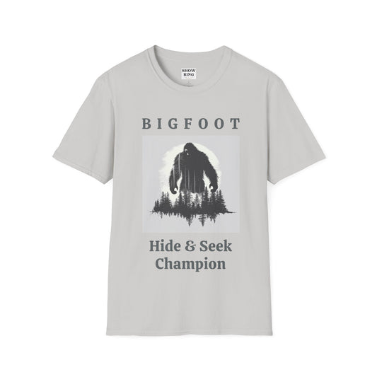 Bigfoot, Hide & Seek Champion - Unisex Softstyle T-Shirt for Men, Women & Children