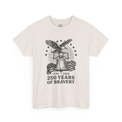 Liberty Bell With Eagle 250 Years of Bravery Tee — 1776–2026 Patriotic Eagle & Flag Shirt