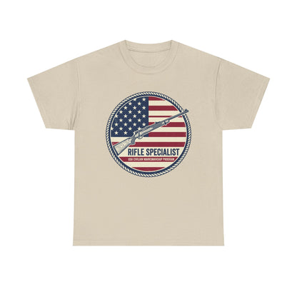 Rifle Specialist T-Shirt — American Flag Vintage Shooter Tee