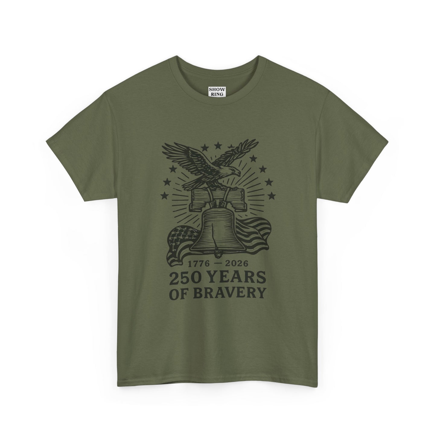 Liberty Bell With Eagle 250 Years of Bravery Tee — 1776–2026 Patriotic Eagle & Flag Shirt