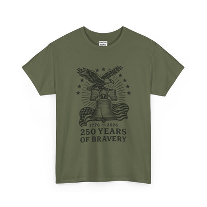 Liberty Bell With Eagle 250 Years of Bravery Tee — 1776–2026 Patriotic Eagle & Flag Shirt