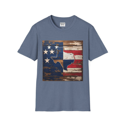 Texas Vintage Flag Unisex T-Shirt - Softstyle Tee, Americana Apparel, Casual Outfit, Gift for Texans, 4th of July Celebration