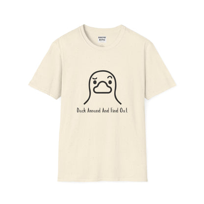 Quirky Graphic Tee with Duck Design, Fun Casual Shirt, Perfect for Gifting, Relaxed Everyday Wear, Nature Lover's Apparel, Duck Around And Find Out