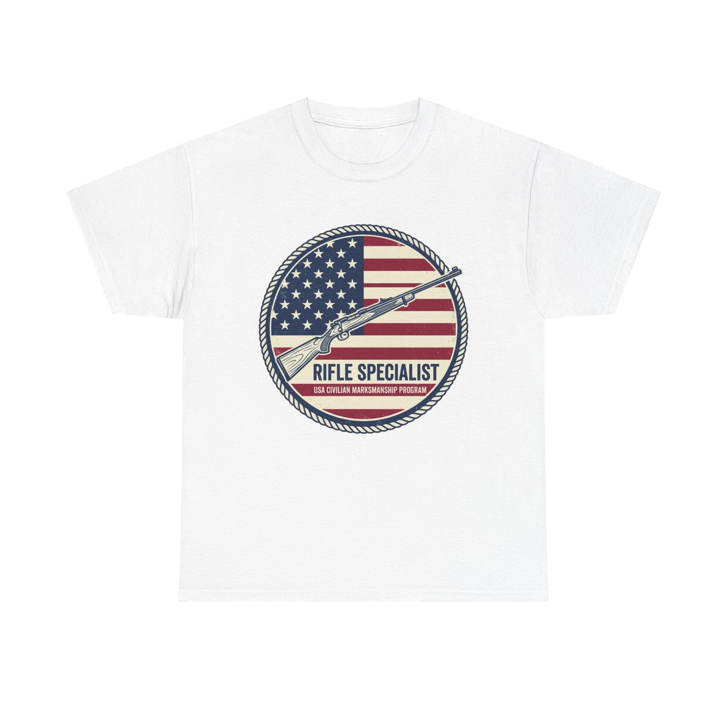 Rifle Specialist T-Shirt — American Flag Vintage Shooter Tee