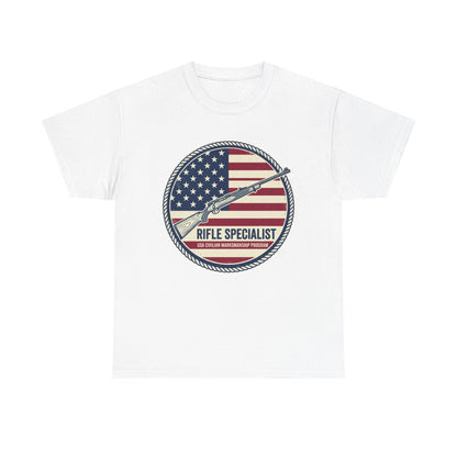 Rifle Specialist T-Shirt — American Flag Vintage Shooter Tee