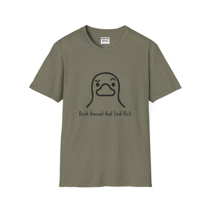 Quirky Graphic Tee with Duck Design, Fun Casual Shirt, Perfect for Gifting, Relaxed Everyday Wear, Nature Lover's Apparel, Duck Around And Find Out