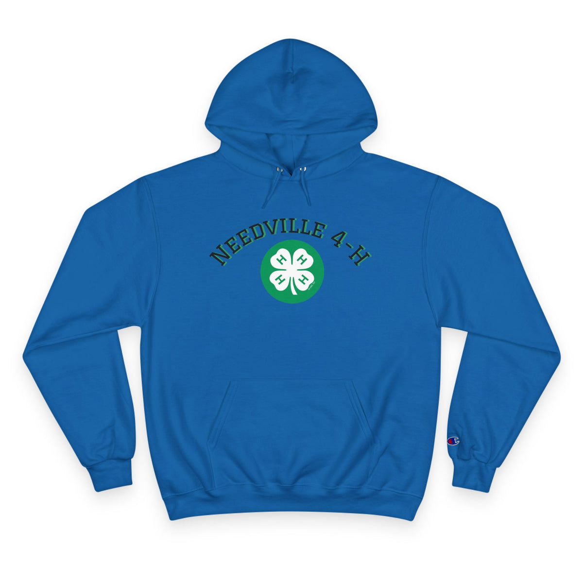 Needville 4-H Clover Champion Hoodie | White, Green 4-H Club Logo