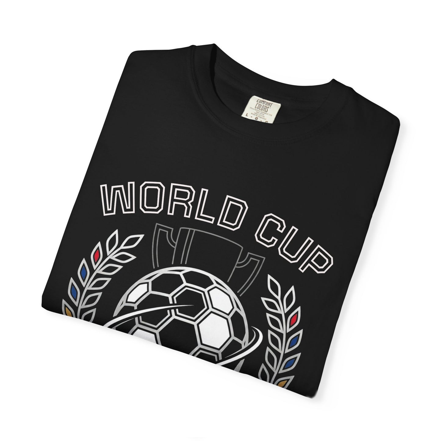 Soccer Ball World Cup Laurel Crest T-Shirt | Athletic Logo Tee For Soccer and Football Fans