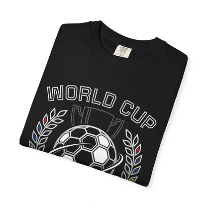Soccer Ball World Cup Laurel Crest T-Shirt | Athletic Logo Tee For Soccer and Football Fans